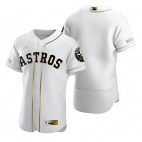 Wholesale Cheap Houston Astros Blank White Nike Men\'s Authentic Golden Edition MLB Jersey