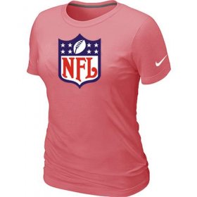 Wholesale Cheap Women\'s Nike NFL Shield Pink Logo T-Shirt