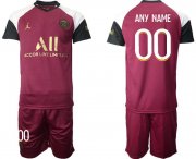 Wholesale Cheap Men 2020-2021 club Paris Saint-Germain away customized red Soccer Jerseys