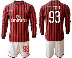 Wholesale Cheap AC Milan #93 D.Laxalt Home Long Sleeves Soccer Club Jersey