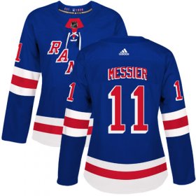 Wholesale Cheap Adidas Rangers #11 Mark Messier Royal Blue Home Authentic Women\'s Stitched NHL Jersey
