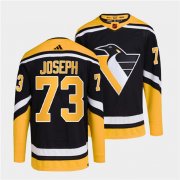 Wholesale Cheap Men's Pittsburgh Penguins #73 Pierre-Olivier Joseph Black 2022 Reverse Retro Stitched Jersey