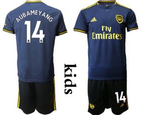 Wholesale Cheap Arsenal #14 Aubameyang Third Kid Soccer Club Jersey