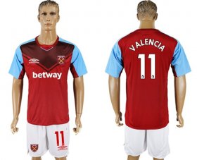 Wholesale Cheap West Ham United #11 Valencia Home Soccer Club Jersey