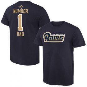 Wholesale Cheap Men\'s Los Angeles Rams Pro Line College Number 1 Dad T-Shirt Navy
