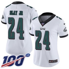 Wholesale Cheap Nike Eagles #24 Darius Slay Jr White Women\'s Stitched NFL 100th Season Vapor Untouchable Limited Jersey