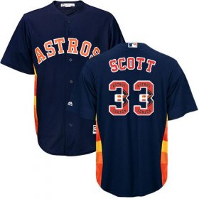 Wholesale Cheap Astros #33 Mike Scott Navy Blue Team Logo Fashion Stitched MLB Jersey