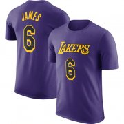 Cheap Men's Los Angeles Lakers #6 LeBron James Purple 2022-23 Statement Edition Long Sleeve T-Shirt