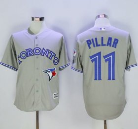 Wholesale Cheap Blue Jays #11 Kevin Pillar Grey New Cool Base 40th Anniversary Stitched MLB Jersey