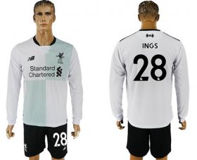 Wholesale Cheap Liverpool #28 Ings Away Long Sleeves Soccer Club Jersey