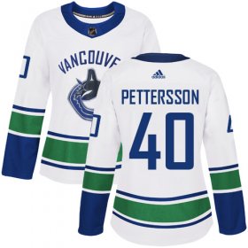 Wholesale Cheap Adidas Canucks #40 Elias Pettersson White Road Authentic Women\'s Stitched NHL Jersey