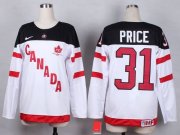 Wholesale Cheap Team Canada #31 Carey Price White 100th Anniversary Women's Stitched NHL Jersey