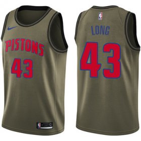 Wholesale Cheap Nike Pistons #43 Grant Long Green Salute to Service NBA Swingman Jersey