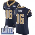 Wholesale Cheap Nike Rams #16 Jared Goff Navy Blue Team Color Super Bowl LIII Bound Men's Stitched NFL Vapor Untouchable Elite Jersey