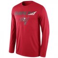 Wholesale Cheap Men's Tampa Bay Buccaneers Nike Red Legend Staff Practice Long Sleeves Performance T-Shirt