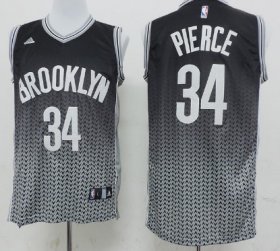Wholesale Cheap Brooklyn Nets #34 Paul Pierce Black/White Resonate Fashion Jersey