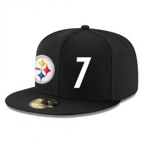 Wholesale Cheap Pittsburgh Steelers #7 Ben Roethlisberger Snapback Cap NFL Player Black with White Number Stitched Hat