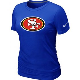 Wholesale Cheap Women\'s Nike San Francisco 49ers Logo NFL T-Shirt Blue