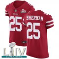 Wholesale Cheap Nike 49ers #25 Richard Sherman Red Super Bowl LIV 2020 Team Color Men's Stitched NFL Vapor Untouchable Elite Jersey