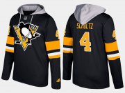 Wholesale Cheap Penguins #4 Justin Schultz Black Name And Number Hoodie