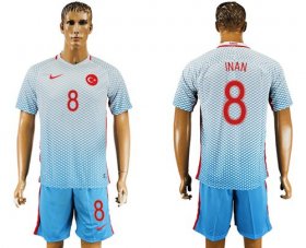 Wholesale Cheap Turkey #8 Inan Away Soccer Country Jersey