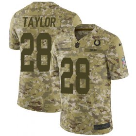 Wholesale Cheap Nike Colts #28 Jonathan Taylor Camo Youth Stitched NFL Limited 2018 Salute To Service Jersey