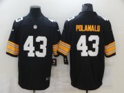 Wholesale Cheap Men's Pittsburgh Steelers #43 Troy Polamalu Black 2017 Vapor Untouchable Stitched NFL Nike Throwback Limited Jersey