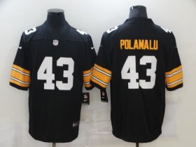Wholesale Cheap Men\'s Pittsburgh Steelers #43 Troy Polamalu Black 2017 Vapor Untouchable Stitched NFL Nike Throwback Limited Jersey