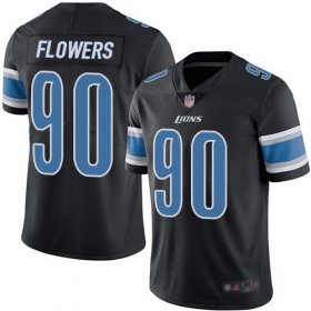 Wholesale Cheap Nike Lions #90 Trey Flowers Black Men\'s Stitched NFL Limited Rush Jersey