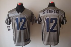 Wholesale Cheap Nike Cowboys #12 Roger Staubach Grey Shadow Men\'s Stitched NFL Elite Jersey