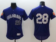 Wholesale Cheap Rockies #28 Nolan Arenado Purple 2018 Spring Training Authentic Flex Base Stitched MLB Jersey