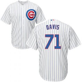 Wholesale Cheap Cubs #71 Wade Davis White(Blue Strip) Cool Base Stitched Youth MLB Jersey