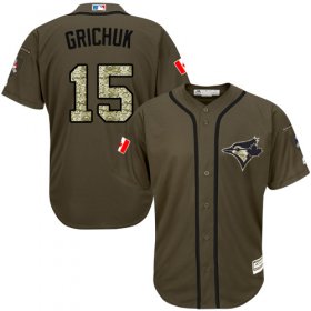 Wholesale Cheap Blue Jays #15 Randal Grichuk Green Salute to Service Stitched Youth MLB Jersey