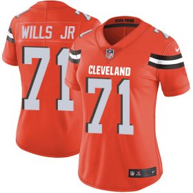 Wholesale Cheap Nike Browns #71 Jedrick Wills JR Orange Alternate Women\'s Stitched NFL Vapor Untouchable Limited Jersey
