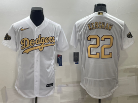 Wholesale Men\'s Los Angeles Dodgers #22 Clayton Kershaw White 2022 All Star Stitched Flex Base Nike Jersey