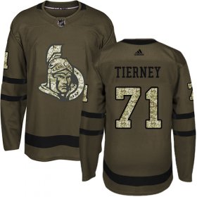 Wholesale Cheap Adidas Senators #71 Chris Tierney Green Salute to Service Stitched NHL Jersey