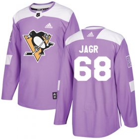 Wholesale Cheap Adidas Penguins #68 Jaromir Jagr Purple Authentic Fights Cancer Stitched NHL Jersey