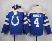 Wholesale Cheap Nike Colts #4 Adam Vinatieri Royal Blue Player Pullover NFL Hoodie