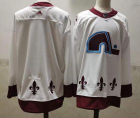 Wholesale Cheap Men\'s Colorado Avalanche Blank White 2021 Retro Stitched NHL Jersey