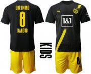 Wholesale Cheap Youth 2020-2021 club Dortmund away 8 black Soccer Jerseys