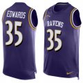 Wholesale Cheap Nike Ravens #35 Gus Edwards Purple Team Color Men's Stitched NFL Limited Tank Top Jersey