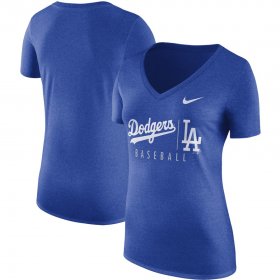 Wholesale Cheap Los Angeles Dodgers Nike Women\'s Tri-Blend Practice T-Shirt Royal