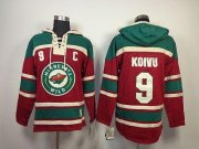 Wholesale Cheap Wild #9 Mikko Koivu Red Sawyer Hooded Sweatshirt Stitched NHL Jersey