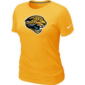 Wholesale Cheap Women\'s Nike Jacksonville Jaguars Logo NFL T-Shirt Yellow