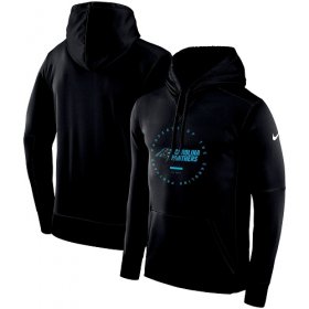 Wholesale Cheap Men\'s Carolina Panthers Nike Black Sideline Property Of Wordmark Logo Performance Pullover Hoodie
