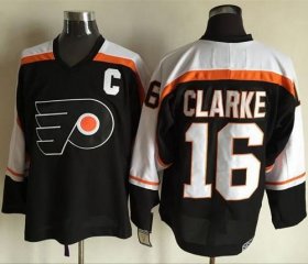 Wholesale Cheap Flyers #16 Bobby Clarke Black CCM Throwback Stitched NHL Jersey