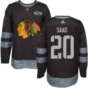 Wholesale Cheap Adidas Blackhawks #20 Brandon Saad Black 1917-2017 100th Anniversary Stitched NHL Jersey
