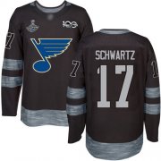 Wholesale Cheap Adidas Blues #17 Jaden Schwartz Black 1917-2017 100th Anniversary Stanley Cup Champions Stitched NHL Jersey