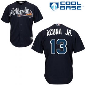 Wholesale Cheap Braves #13 Ronald Acuna Jr. Blue New Cool Base Stitched MLB Jersey