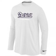 Wholesale Cheap Nike New England Patriots Authentic Font Long Sleeve T-Shirt White